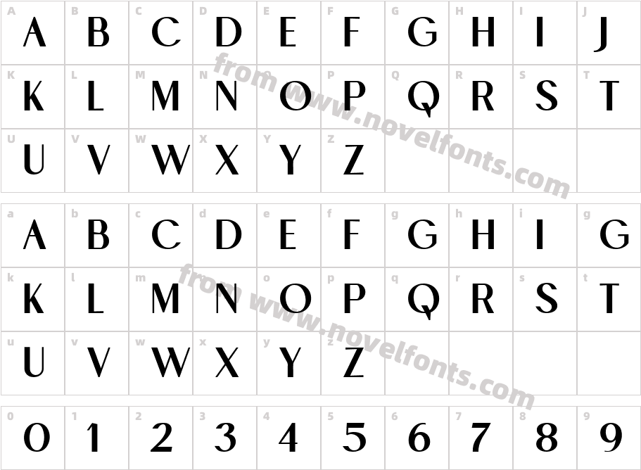 Gramers BoldCharacter Map