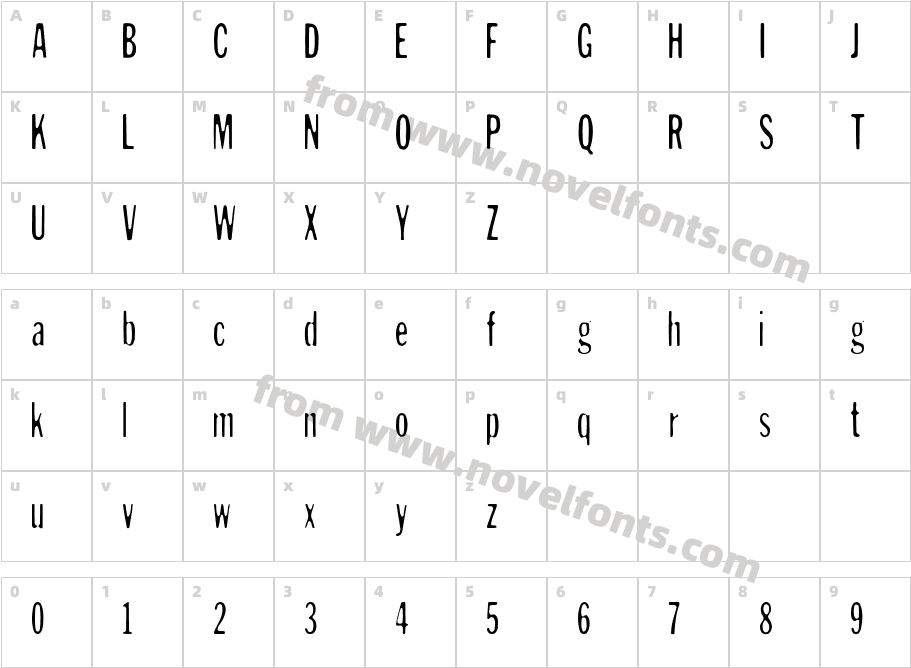 Andreas Sans CndCharacter Map