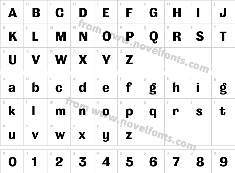 Grange BoldCharacter Map