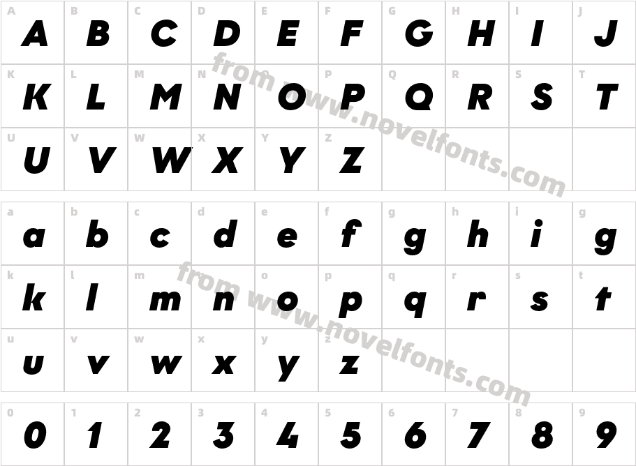 Graphit Black ItalicCharacter Map