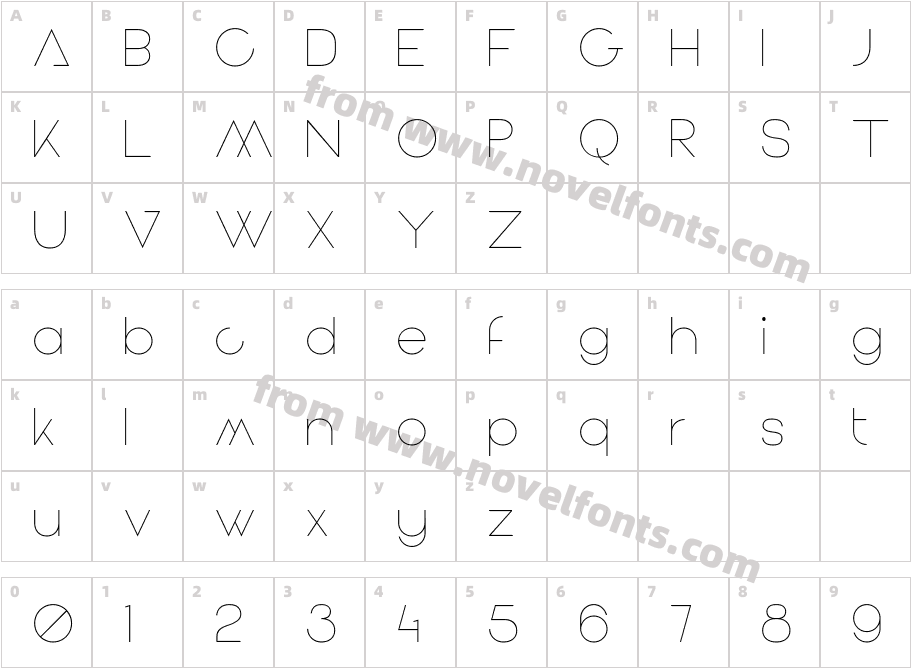 Graphite Pro ThinCharacter Map
