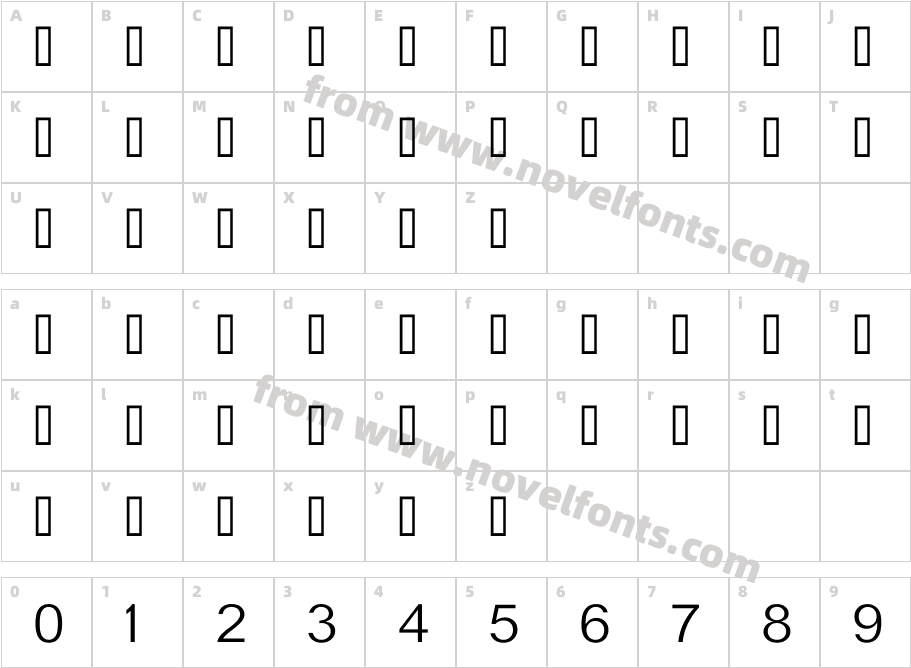 Graphology Arabic LightCharacter Map