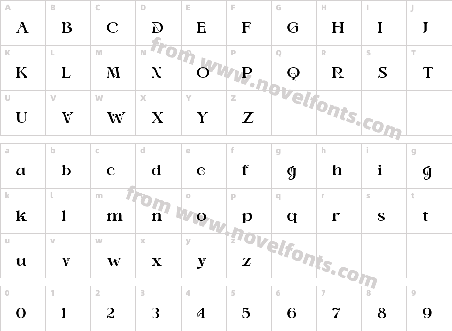 Gratia Singer RegularCharacter Map