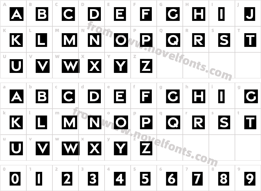 Gravesend Sans CameoCharacter Map
