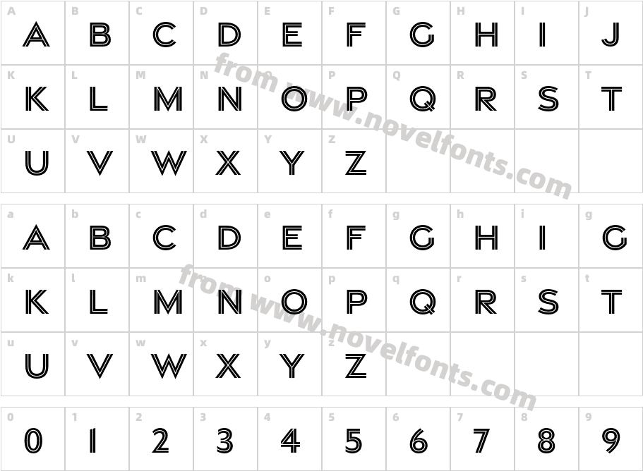 Gravesend Sans InlineCharacter Map