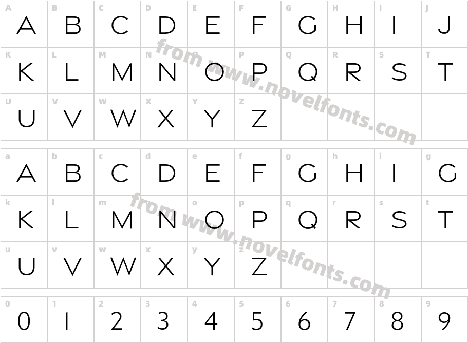 Gravesend Sans LightCharacter Map
