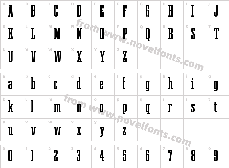 Gravtrac Cp Rg BoldCharacter Map