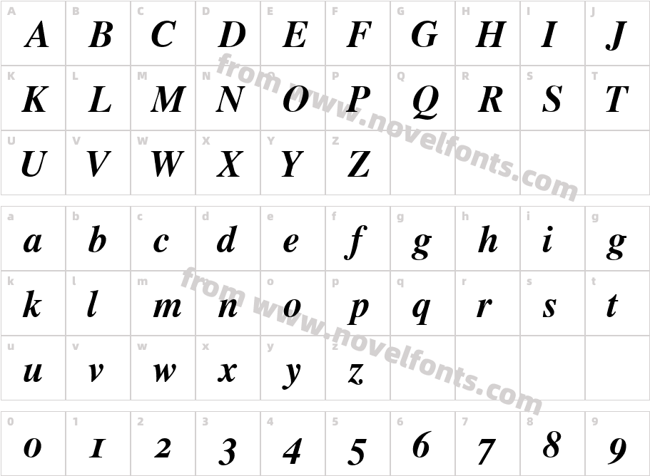 GrecoOSSSK Bold ItalicCharacter Map