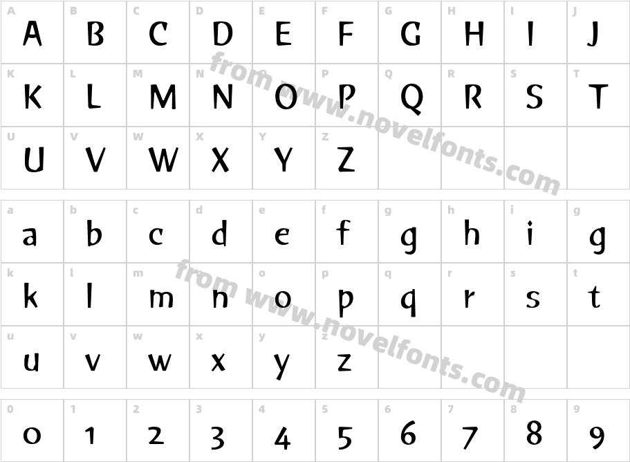 Green W00Character Map