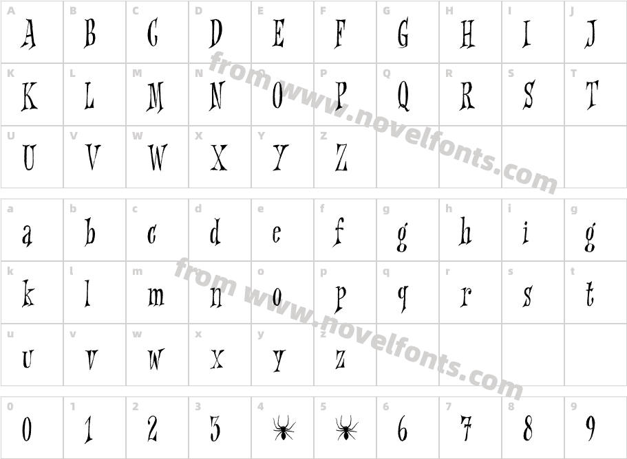 Griezelig DEMO RegularCharacter Map
