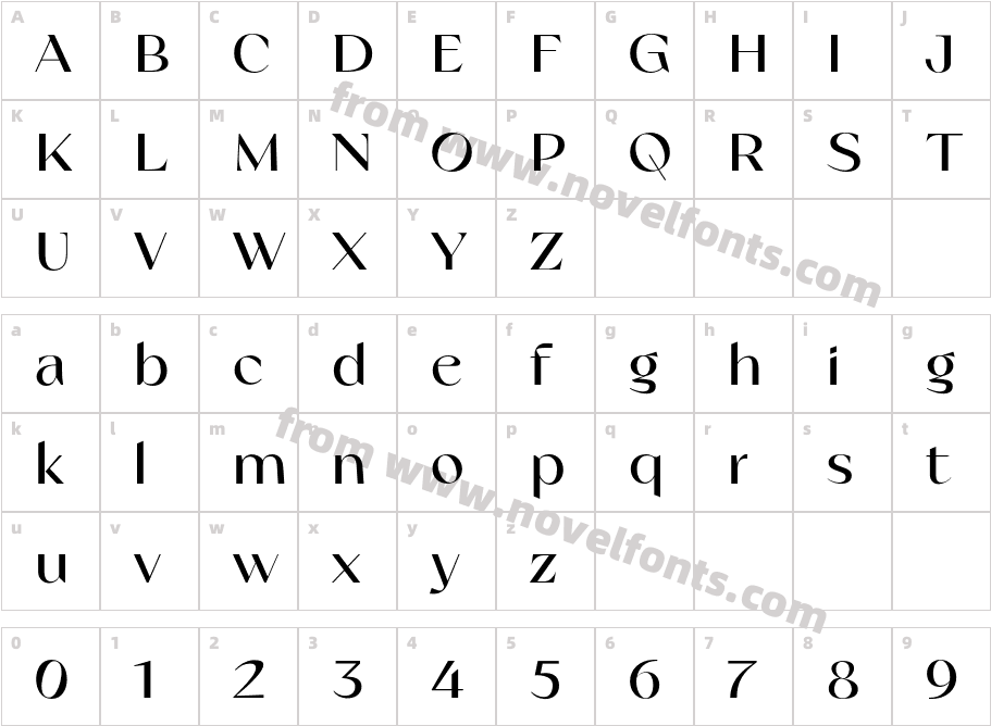 Griya MediumCharacter Map