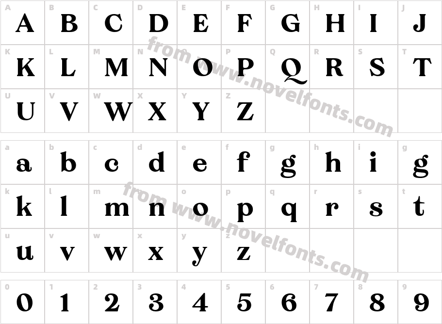 Grobek BoldCharacter Map