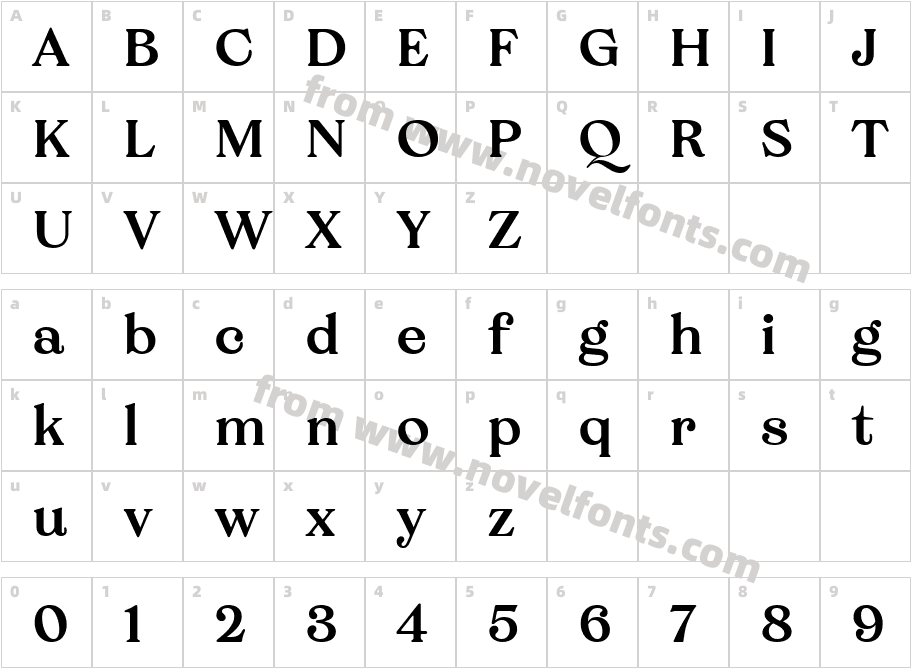 Grobek MediumCharacter Map