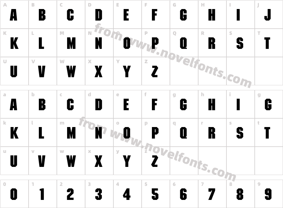 MachineC-BoldCharacter Map