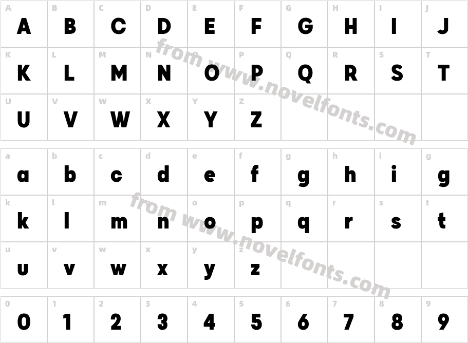 Grold Slim Extra BoldCharacter Map