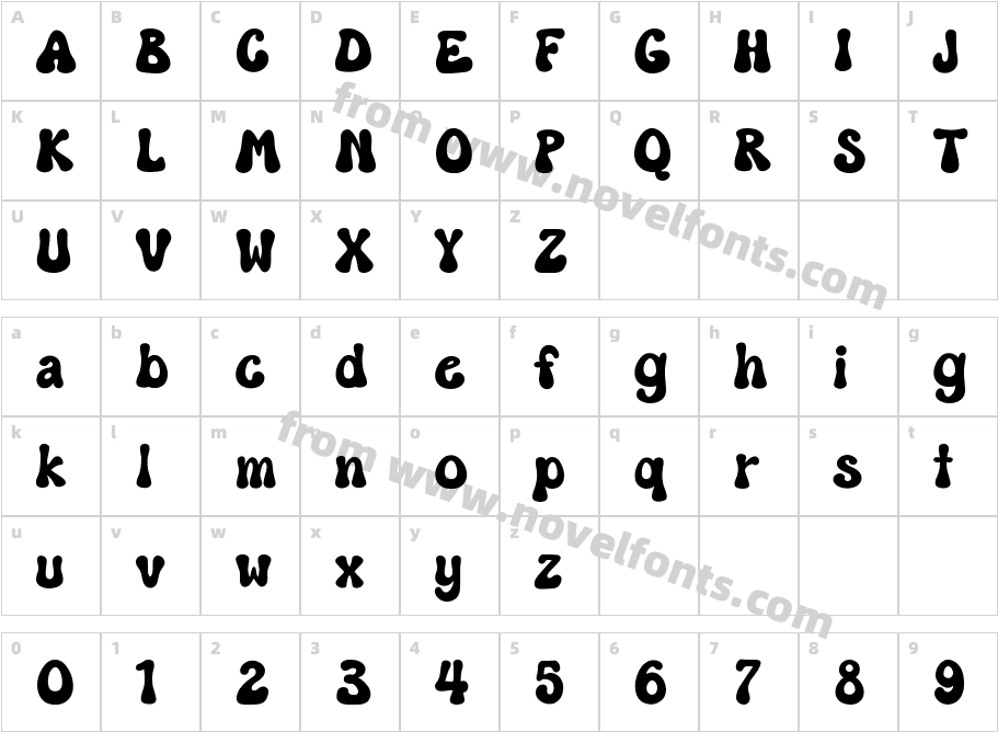 Groovy Hippie Font RegularCharacter Map