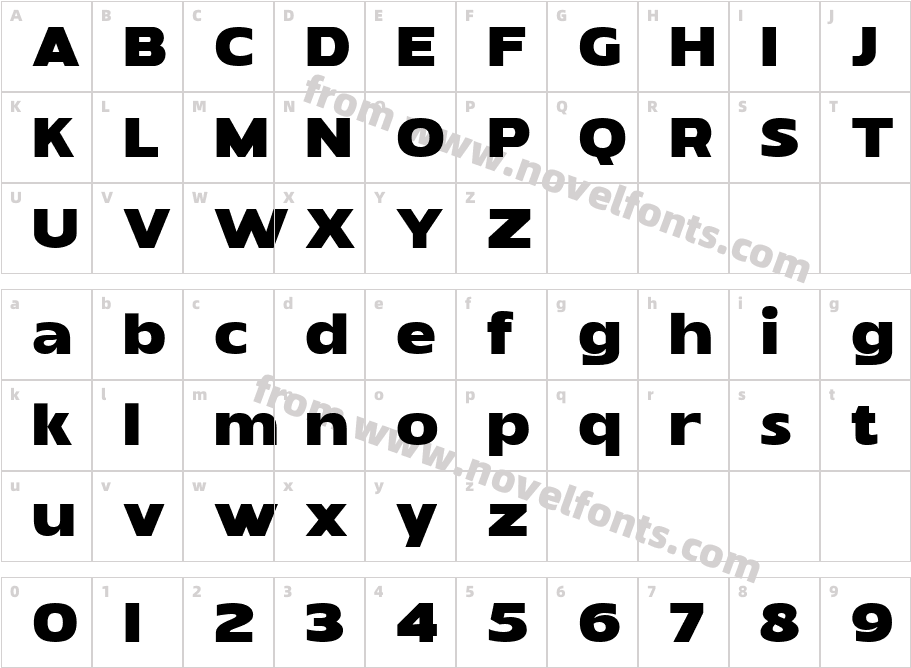 Grostique font RegularCharacter Map