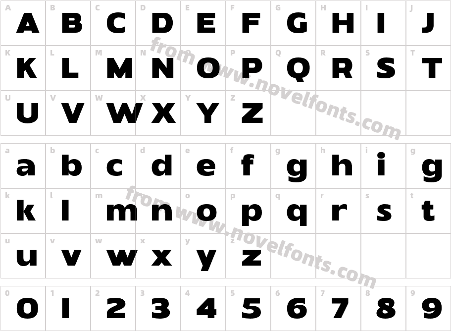 Grostiquefont RegularCharacter Map