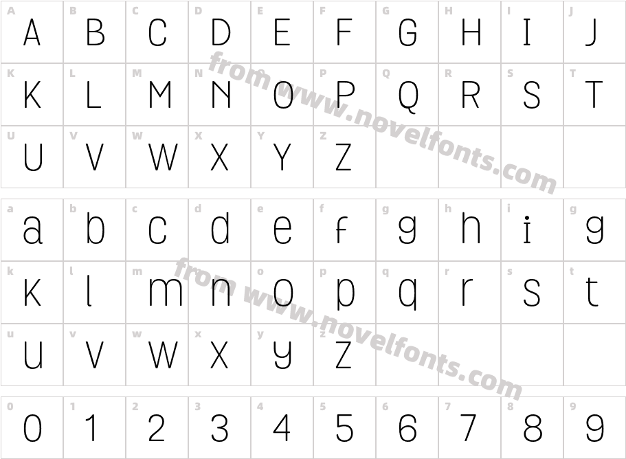 Grota Rounded LightCharacter Map