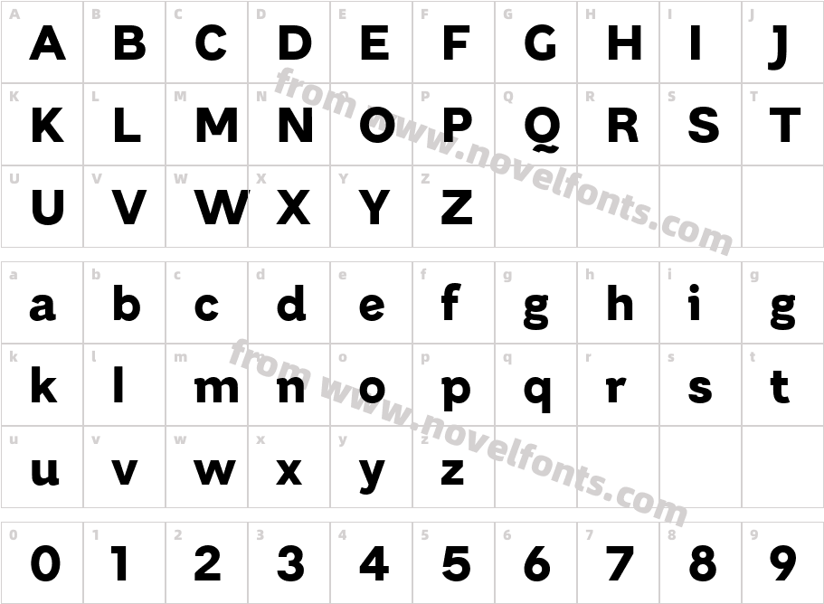 Grottel Extra BoldCharacter Map