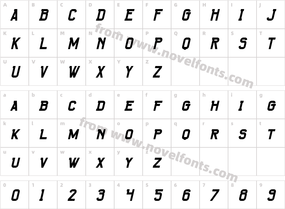 Groubens Bold ItalicCharacter Map