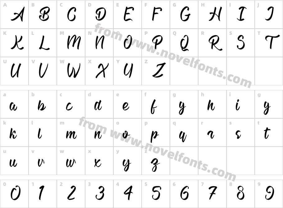 Gunazo Family RegularCharacter Map