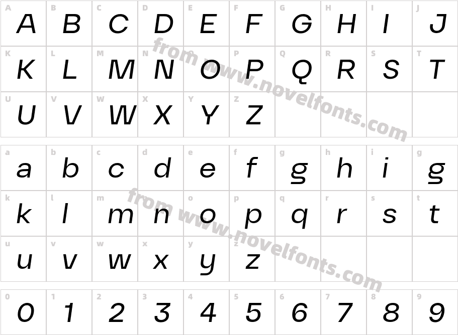 HD Arnie W05 ItalicCharacter Map