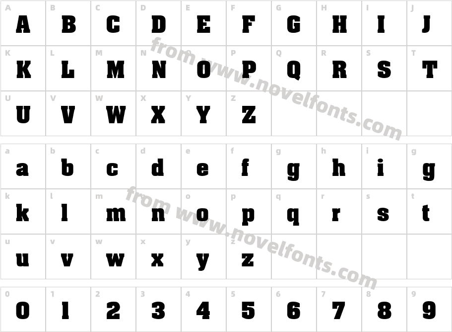 HP Auchon BoldCharacter Map
