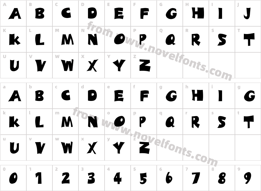 HP BlasderCharacter Map