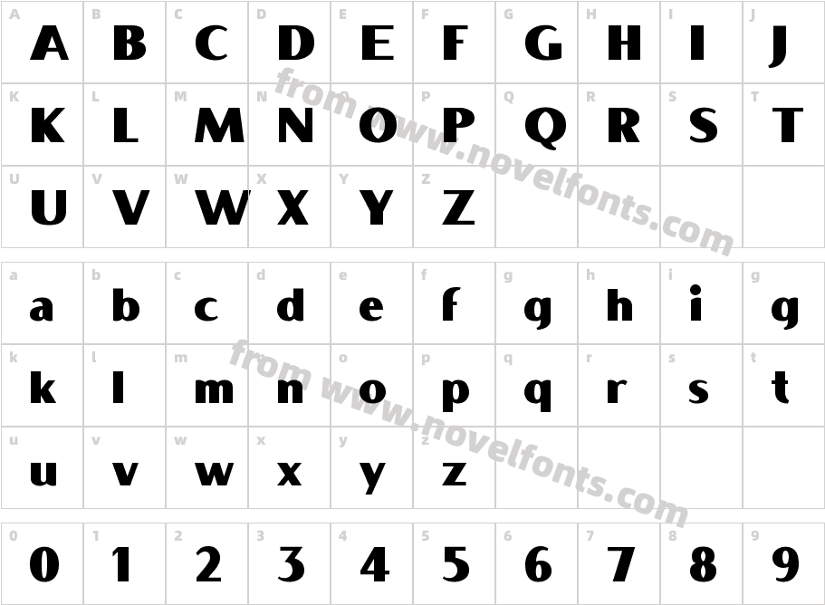 HP Boca Solid BoldCharacter Map