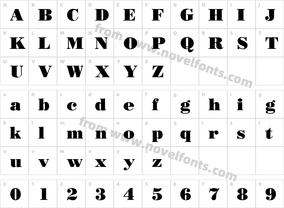 HP Bodon Poster BoldCharacter Map