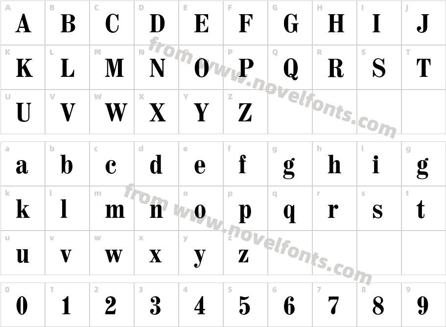 MadisonCondensedBQ-MediumCharacter Map