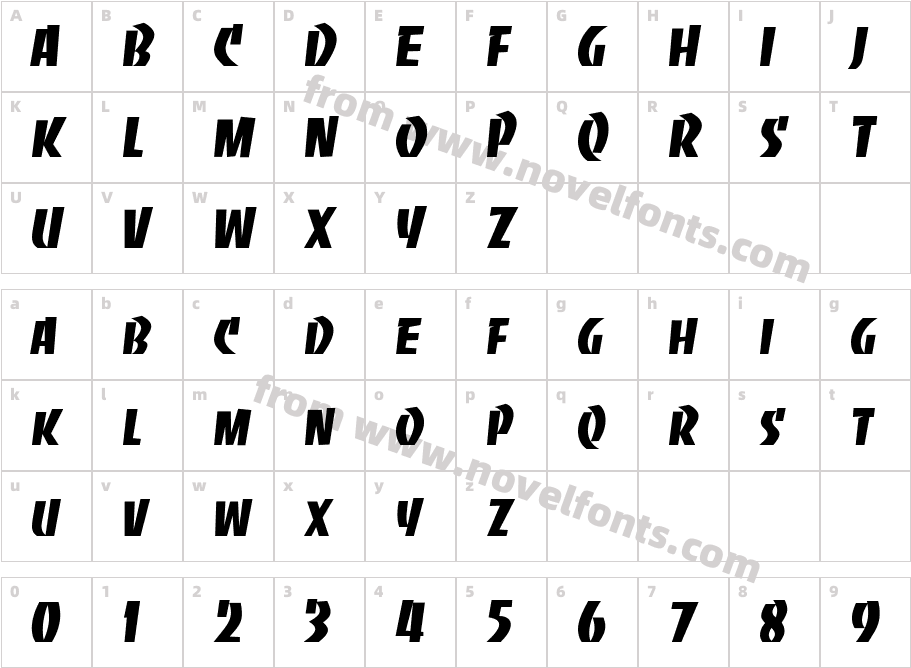 HP Jamai Bold ItalicCharacter Map