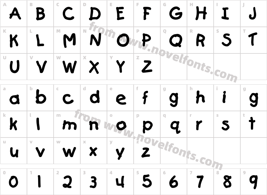 HP Kids Heavy BoldCharacter Map