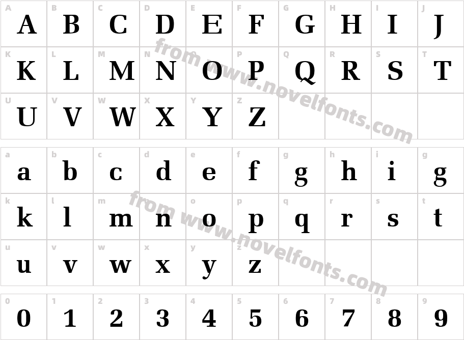 HP Meli BoldCharacter Map
