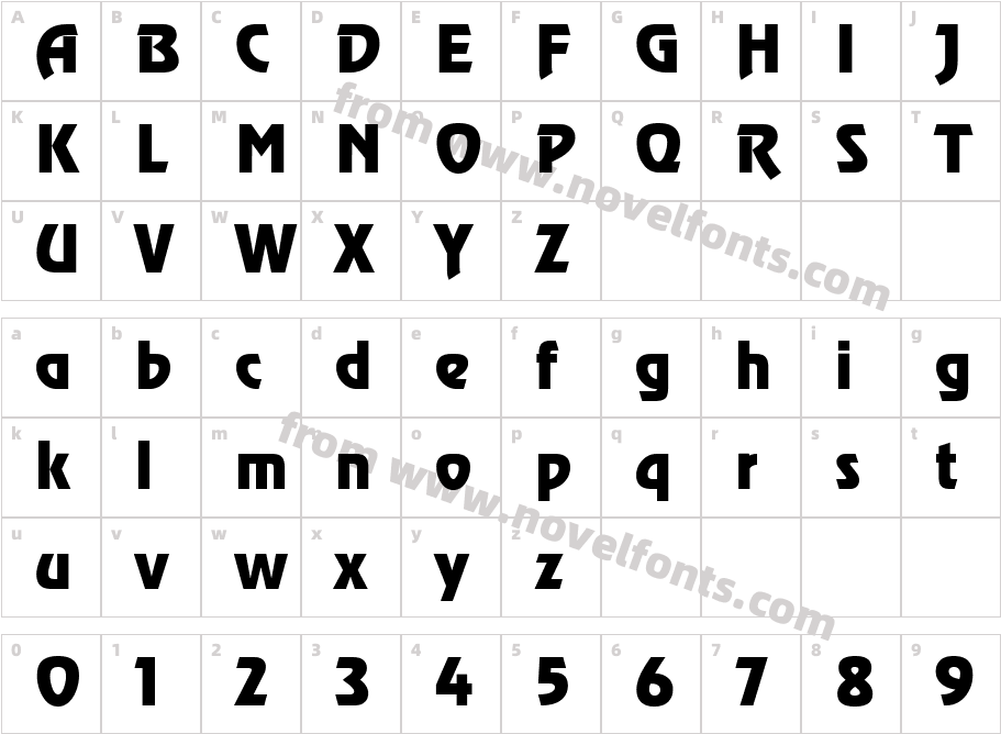 HP Revue BoldCharacter Map