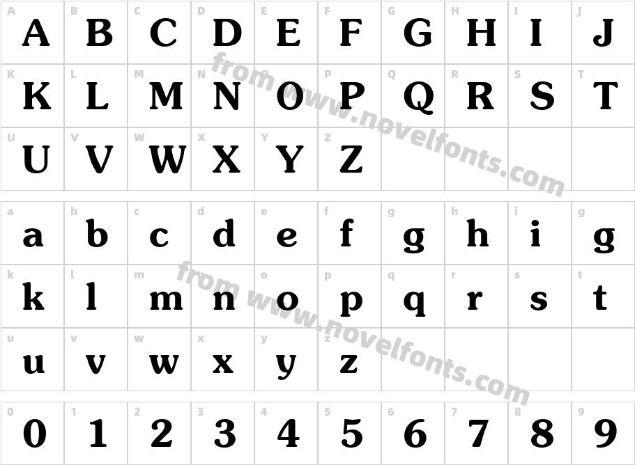 HP Souvir BoldCharacter Map