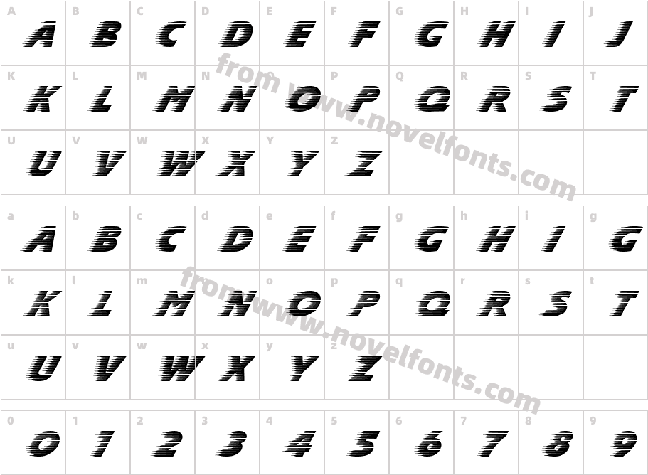 HP SpeedingCharacter Map