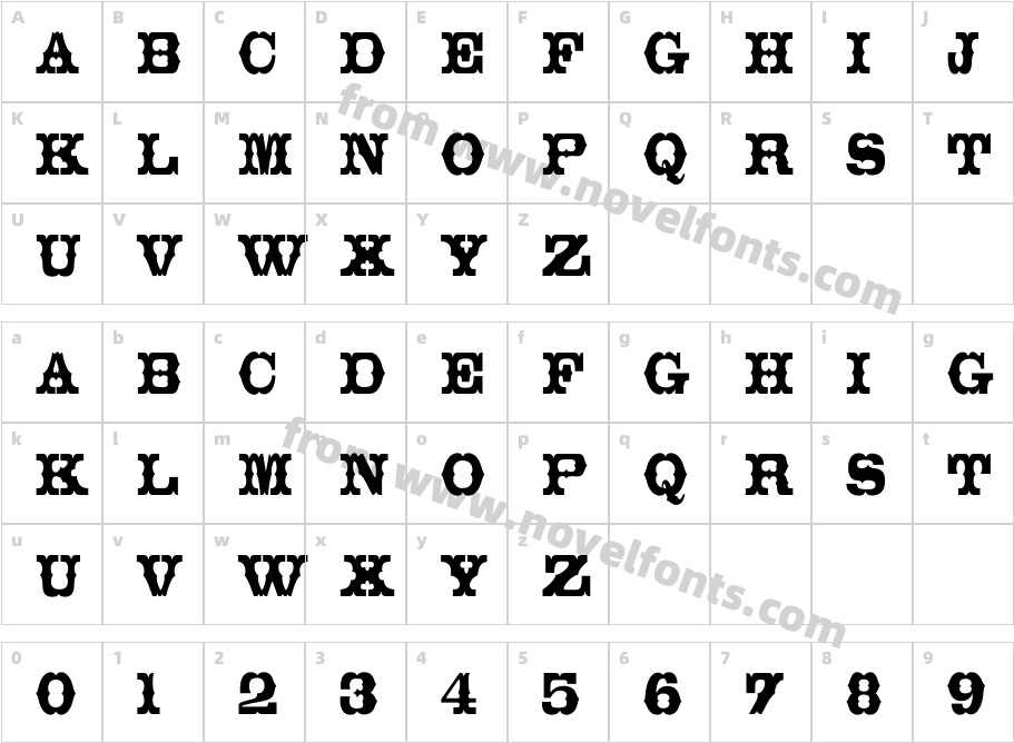 HP Thunder CCharacter Map