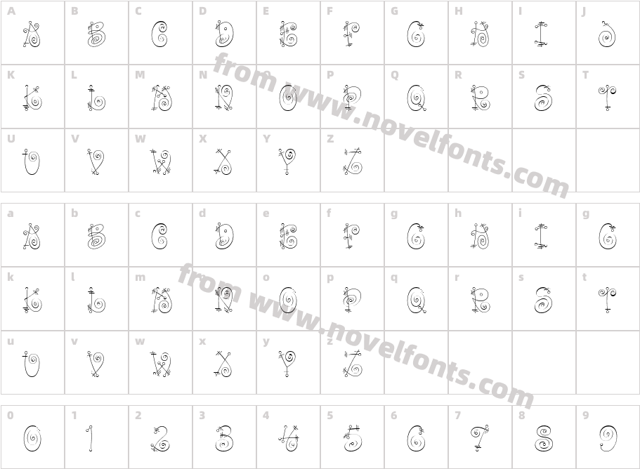 HP Tik Tik TakCharacter Map