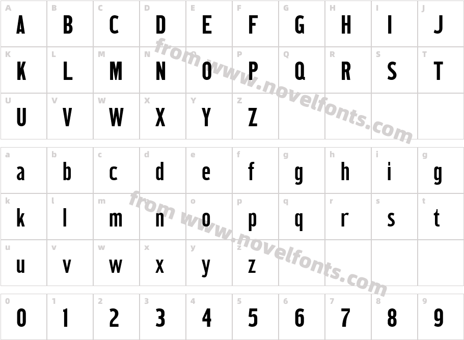 HWT Unit Gothic 720Character Map