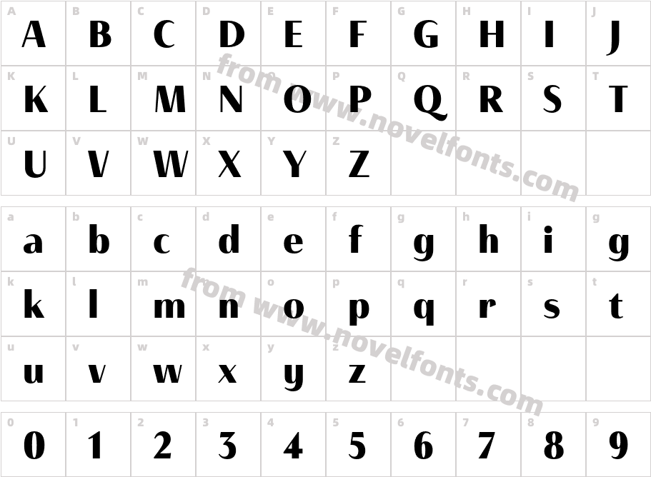Haboro Contrast Cond BlackCharacter Map