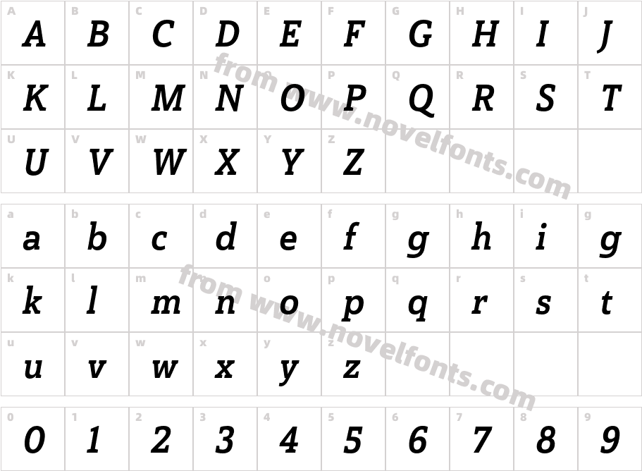 Haboro Slab Cond Ex Bold ItalicCharacter Map