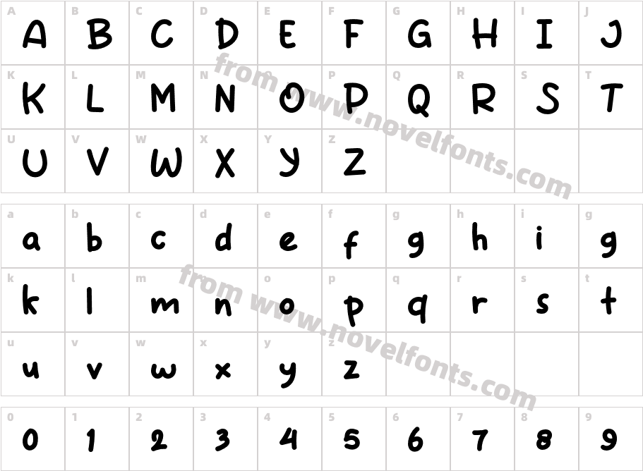 Hadion RegularCharacter Map