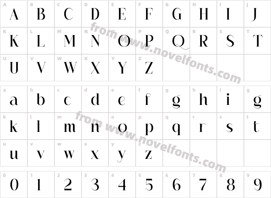Haglueta Klaristto SerifCharacter Map