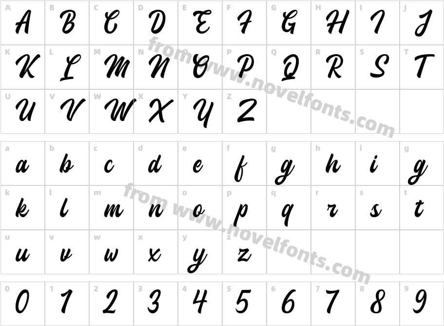 Halaney RegularCharacter Map