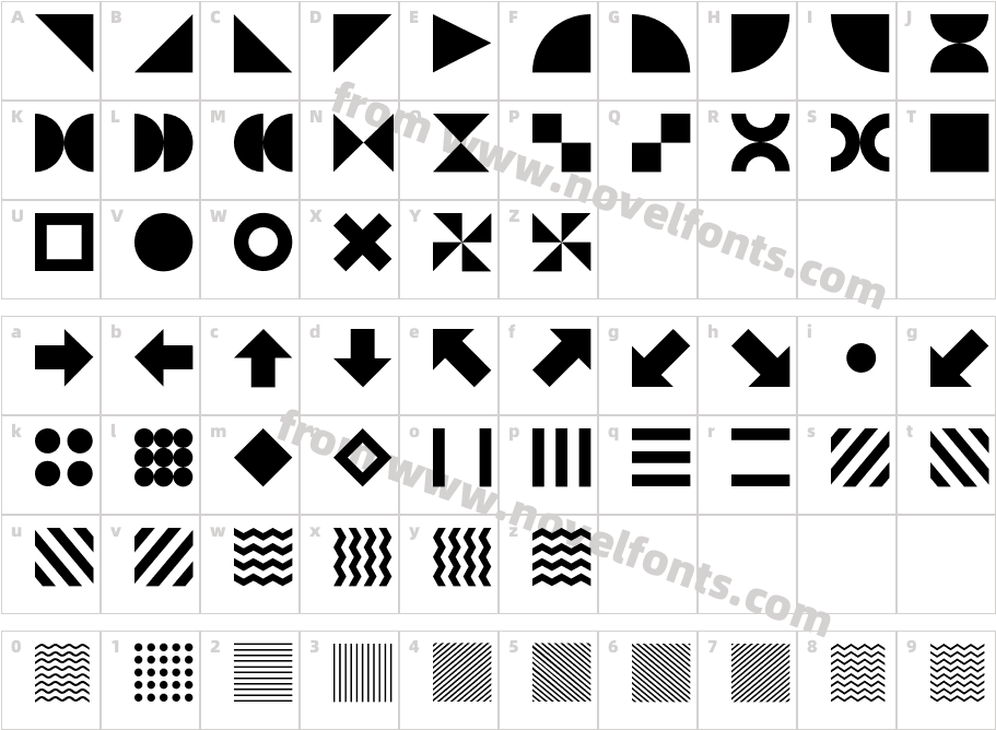 Halenoir Display W05 PatternedCharacter Map