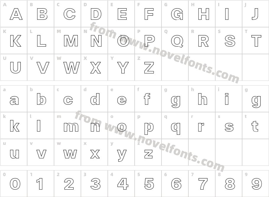 Halenoir Expanded W05 Black OuCharacter Map