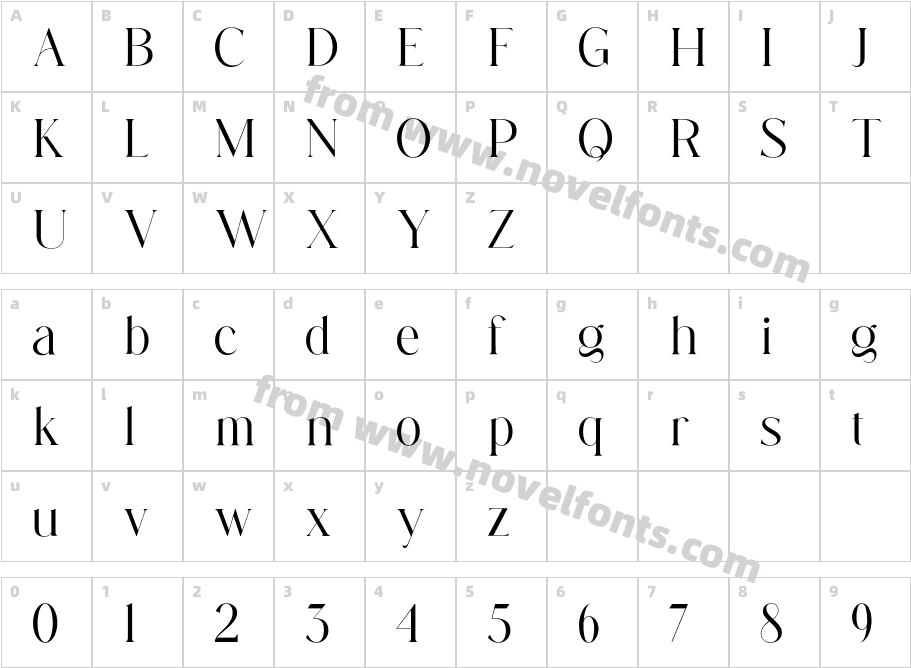 Hallenger Serif FontCharacter Map