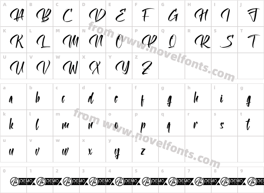 Halogenious Demo RegularCharacter Map